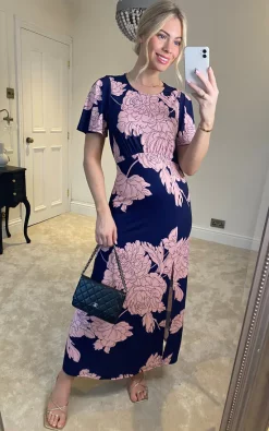 Outlet 🔔 Jolie Moi Dalilah Maxi 👗 Dress, Navy Floral 💯