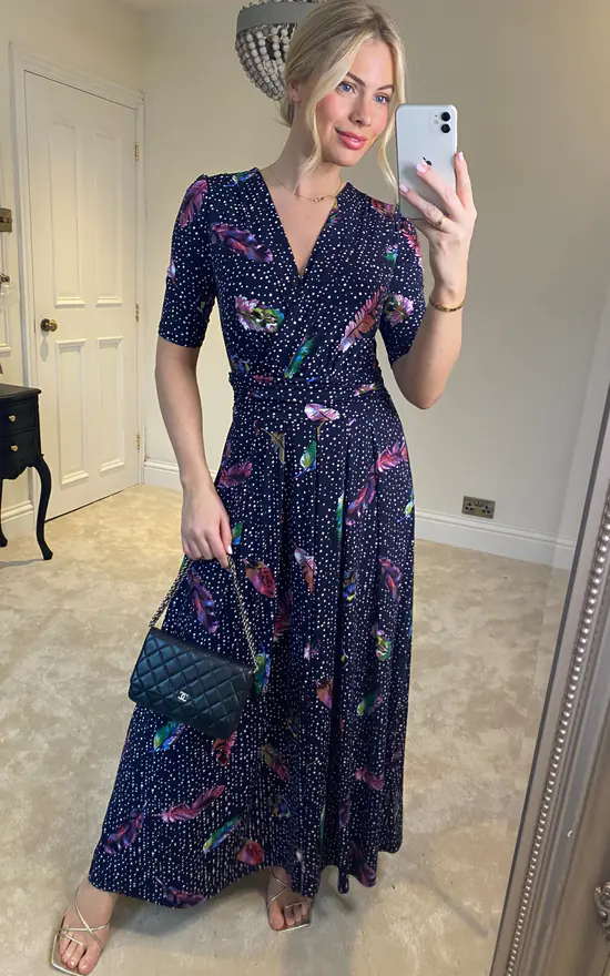 New 𧨠Jolie Moi Airis Printed Maxi π Dress, Navy Multi β 4 New 𧨠Jolie Moi Airis Printed Maxi π Dress, Navy Multi β - Image 2