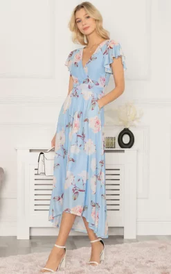 Flash Sale 🔥 Jolie Moi Eleanor Wrap Mesh Maxi 👗 Dress, Blue Multi 👍 -Alie Street Shop 133 12 BlueMulti 2