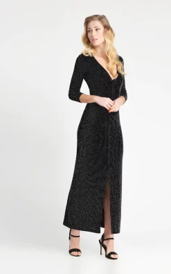 Hot Sale βοΈ Zoe Vine Sparkly Plunge Long Sleeve Maxi π Dress π