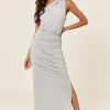 Buy ✔️ Revie London Angelina Dove Grey One Shoulder Maxi Bridesmaid 👗 Dress 😉 -Alie Street Shop 2018 05 23 Tom Shree Revie18145