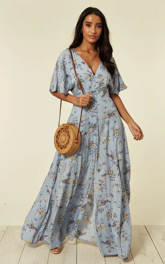 Outlet π Blue Vanilla Kayla β Button Through Blue Maxi π Dress β 3 Outlet π Blue Vanilla Kayla β Button Through Blue Maxi π Dress β