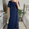 Cheapest 💯 Bella And Blue Maxi Oversized T 👕 Shirt 👗 Dress In Navy Polka Dot 😀 -Alie Street Shop 2021 05 21 Megan Cara Bella Blue38