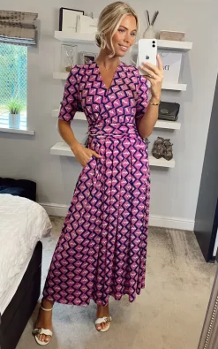 Flash Sale 🥰 JOLIE MOI Coleen Wrap Maxi 👗 Dress, Fuschia 🛒