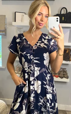 Best deal 🔥 Izabel London Navy Tropical Button Front Maxi 👗 Dress 👏 -Alie Street Shop 2021 08 23 sasha izabel 27 08 2021 14 28 24