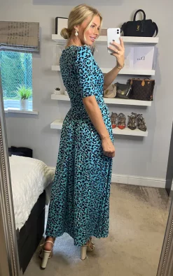 Budget 💯 Jolie Moi Molly Jersey Maxi 👗 Dress, Blue Animal 👍 -Alie Street Shop 2021 09 22 Megan Sasha JolieMoi80