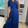New ⭐ Jolie Moi Animal Print Jersey Maxi 👗 Dress, Blue Animal ⭐