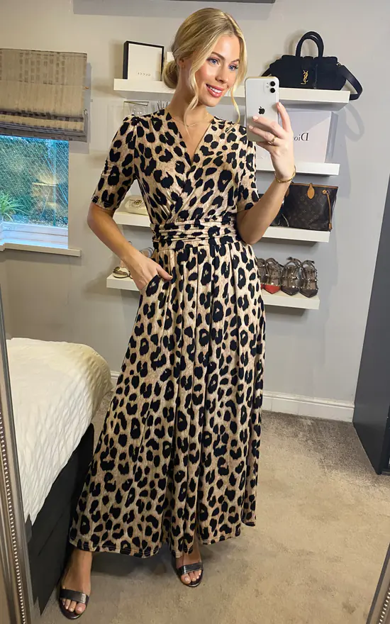Cheap π Jolie Moi Long Animal Print Jersey Maxi π Dress, Leopard Multi π₯ 4 Cheap π Jolie Moi Long Animal Print Jersey Maxi π Dress, Leopard Multi π₯ - Image 2