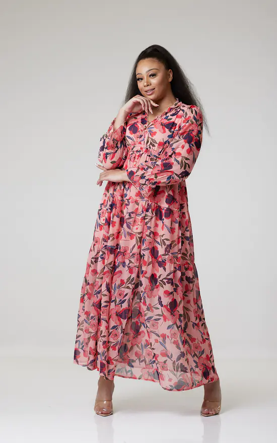 Coupon π MLH Online Flowy Floral Long Sleeve Maxi π Dress In Pink π 3 Coupon π MLH Online Flowy Floral Long Sleeve Maxi π Dress In Pink π