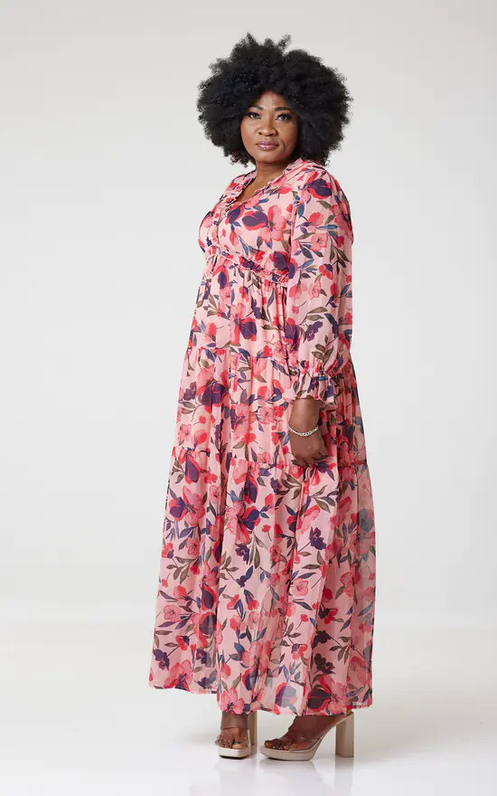 Coupon π MLH Online Flowy Floral Long Sleeve Maxi π Dress In Pink π 4 Coupon π MLH Online Flowy Floral Long Sleeve Maxi π Dress In Pink π - Image 2