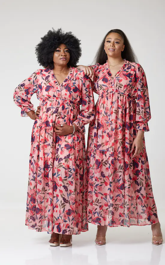 Coupon π MLH Online Flowy Floral Long Sleeve Maxi π Dress In Pink π 5 Coupon π MLH Online Flowy Floral Long Sleeve Maxi π Dress In Pink π - Image 3