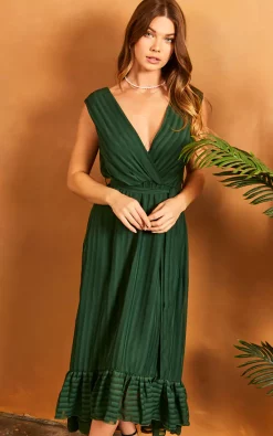 Best Sale 😍 Bella And Blue Sleeveless Plunge Maxi 👗 Dress In Forest Green 🔥 -Alie Street Shop 2022 02 22 SF TOM Julia bella blue0528