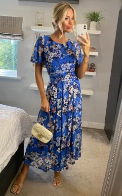 New π JOLIE MOI Gianna Floral Maxi π Dress, Royal/Multi π