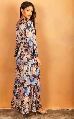 Coupon ⌛ Bella And Blue Angel Sleeve Paisley Maxi 👗 Dress In Blue ✔️ -Alie Street Shop 2022 03 31 Jen Julia Bella Blue21994