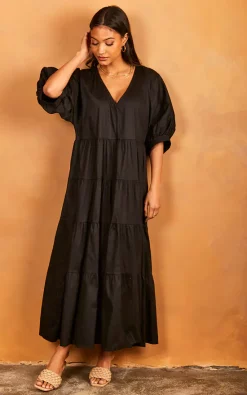 Best Sale 🔔 Øst London Tiered Maxi Smock 👗 Dress Black ✨ -Alie Street Shop 2022 03 31 Jen Julia OST23917