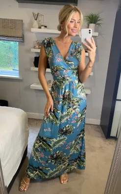 Buy ✨ Ruby Rocks Martini Maxi 👗 Dress Tropical Spring Blue 😍