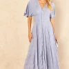 Best reviews of 😀 Blue Vanilla Megan Blue Floral Button Front Maxi 👗 Dress With Shirred Back 😉 -Alie Street Shop 2022 08 03 Jen Amy BlueVanilla65029