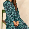 Deals 🎉 Gini London Animal Print Green Long Sleeve Tiered Maxi 👗 Dress 🧨 -Alie Street Shop 2022 09 02 Jen Shree BlueVanilla75402