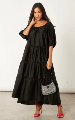 Best reviews of 🥰 Blue Vanilla Satin Layered Round Neck Maxi 👗 Dress ✔️ -Alie Street Shop 2022 10 18 Jen Julia BlueVanilla9613