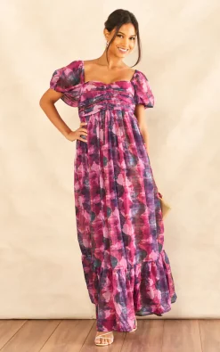 Best Pirce 🥰 Anaya With Love Recycled Watercolour Bardot Maxi 👗 Dress 😍