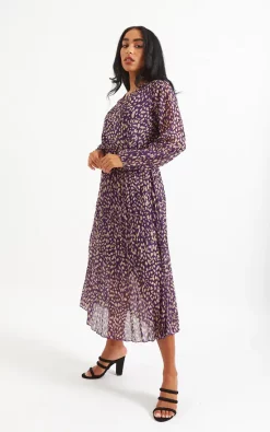 Top 10 β Boutique Store Purple And Beige Animal Print Pleated Maxi π Dress One Size Fit (8 To 14) π―