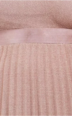 Wholesale 🔔 Goddiva Plus Size Bardot Pleated 👗 Skirt Maxi 👗 Dress In Blush ✔️ -Alie Street Shop 2mtyR5mk 9974