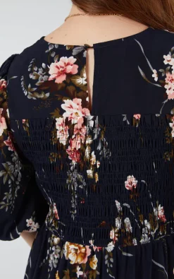 Outlet ⭐ Double Second Navy Floral Printed A Line Tiered 👗 Dress 🧨 -Alie Street Shop 42296 JEL 30090 Double Second