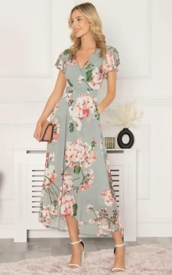 Wholesale 🔥 Jolie Moi Allura Mesh Maxi 👗 Dress, Dusty Green ✨ -Alie Street Shop A133 12 DustyGreen 5