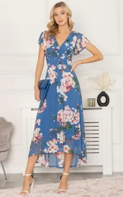 New ✔️ Jolie Moi Allura Mesh Maxi 👗 Dress, Royal Blue ❤️