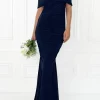 Discount 🔥 Honor Gold Alana Navy Bardot Fishtail Bridesmaids Maxi 👗 Dress 🥰 -Alie Street Shop ALANA NAVY MAXI FRONT BRIDESMAIDS