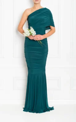 Discount 🛒 Honor Gold Alice Maxi Bridesmaids 👗 Dress One Shouldered With Fishtail In Green 🤩 -Alie Street Shop ALICE FISHTAIL MAXI FOREST GREEN BRIDESMAIDS AW19 27