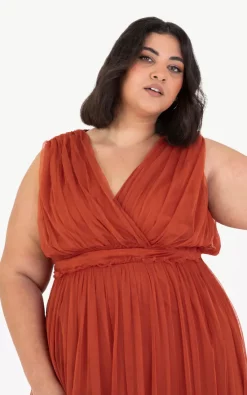 Best Pirce 🧨 Anaya With Love Curve Recycled Cinnamon Tulle Maxi 👗 Dress 👍