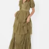 Brand new 👍 Anaya With Love Recycled Olive Tulle Maxi 👗 Dress With Keyhole Back 😍 -Alie Street Shop ANAYA 1309220801