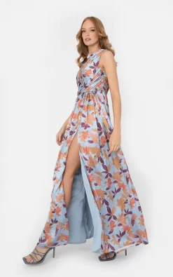 Top 10 🥰 Anaya With Love Recycled One Shoulder Leaf Print Maxi 👗 Dress ✔️