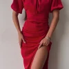 Best reviews of 👍 KANDS LONDON Amanda Ruched Halter Maxi 👗 Dress In Red 🔔 -Alie Street Shop Amanda Red 2