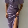 Coupon ⌛ KANDS LONDON Amanda Ruched Halter Maxi 👗 Dress In Purple 🛒 -Alie Street Shop Amanda Rutched Halter Dress 7