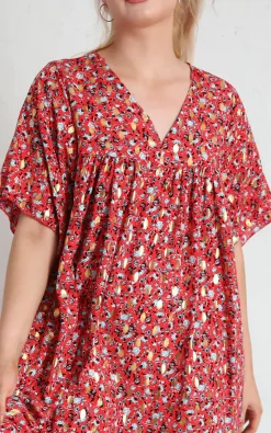 Flash Sale 🤩 Boutique Store Red Floral V Neck Tiered 👗 Dress ⌛ -Alie Street Shop Capture01101 1