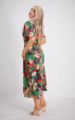 Top 10 😍 Boutique Store Green Multicolour Angle Sleeve Maxi 👗 Dress ⭐ -Alie Street Shop Capture01879