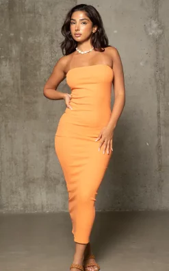 Discount 🛒 Goldie Orange Long Cotton Tube 👗 Dress 😍