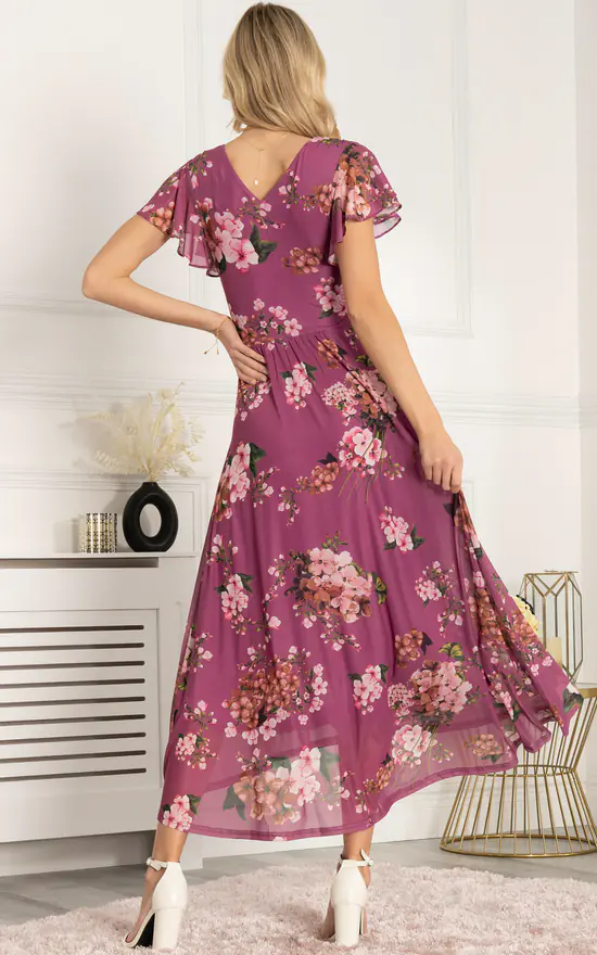 Coupon π₯ Jolie Moi Eliza Dip Hem Mesh Maxi π Dress, Purple Floral π 4 Coupon π₯ Jolie Moi Eliza Dip Hem Mesh Maxi π Dress, Purple Floral π - Image 2
