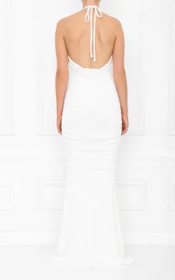 Coupon 🔔 Honor Gold Erin White Ivory Fishtail Bridesmaids Maxi 👗 Dress ✨ -Alie Street Shop ERIN MAXI BACK WHITE 7X0A8823 copy