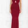 Flash Sale 🛒 Honor Gold Erin Bridesmaids Berry Halter Neck Fishtail Cut Out Maxi 👗 Dress 🤩 -Alie Street Shop ERIN MAXI BERRY FRONT 7X0A8820 copy