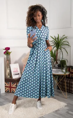 Alie Street Shop 6 Best deal β Jolie Moi Coleen Printed Jersey Maxi π Dress, Green Geo π