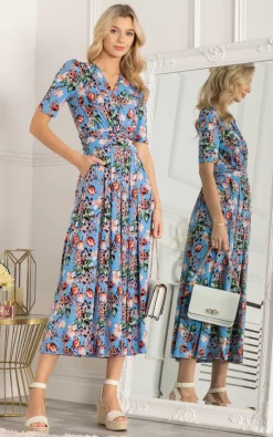 Best Sale 👏 Jolie Moi Gillian Floral Maxi 👗 Dress, Royal Blue ⭐
