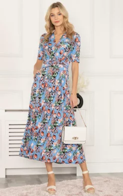 Best Sale 👏 Jolie Moi Gillian Floral Maxi 👗 Dress, Royal Blue ⭐ -Alie Street Shop FL621133 RoyalBlue 3