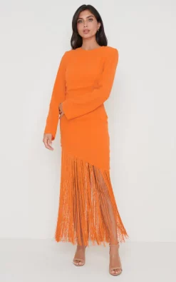 Brand new 🎉 Pretty Lavish Francoise Fringed Maxi 👗 Dress Orange 🎉 -Alie Street Shop Francoise Fringed Maxi Dress Orange 2739