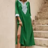 Cheapest 🥰 FS Collection White Lace Detail Tunic Maxi 👗 Dress In Green 👏 -Alie Street Shop IMG 0314
