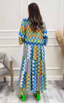 Deals 💯 IKRUSH Astrid Wrap Front Printed 👗 Dress In Blue ❤️ -Alie Street Shop IMG 2688