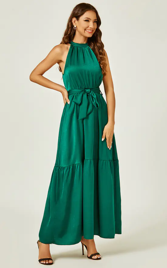 Cheapest β€οΈ FS Collection Halter Neck Occasion Maxi Layer π Dress In Green π€© 5 Cheapest β€οΈ FS Collection Halter Neck Occasion Maxi Layer π Dress In Green π€© - Image 3