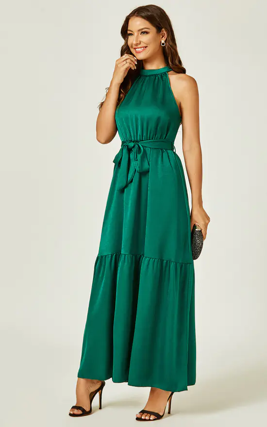 Cheapest β€οΈ FS Collection Halter Neck Occasion Maxi Layer π Dress In Green π€© 6 Cheapest β€οΈ FS Collection Halter Neck Occasion Maxi Layer π Dress In Green π€© - Image 4
